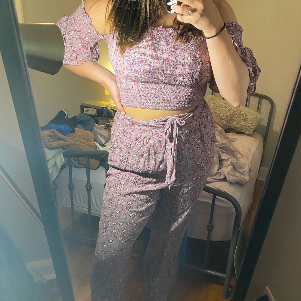 Purple jump suit